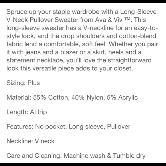 Ava & Viv V Neck Sweater - Picture 3 of 7